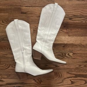 Matisse Allegra Off White Western Cowboy Boots 9